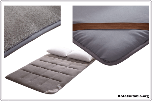 ColorfulMart Gray Grey Flannel Japanese Floor Futon Mattress. Sleeping Mattress, Tatami Mat, Japanese Bed Roll/Foldable Roll Up Mattress/Rolling Bed Shikibuton/Full Size!!